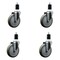 Service Caster 5'' Gray Poly Wheel Swivel 1-1/2'' Expanding Stem Caster Set, 4PK SCC-EX20S514-PPUB-112-4 - alternate 1